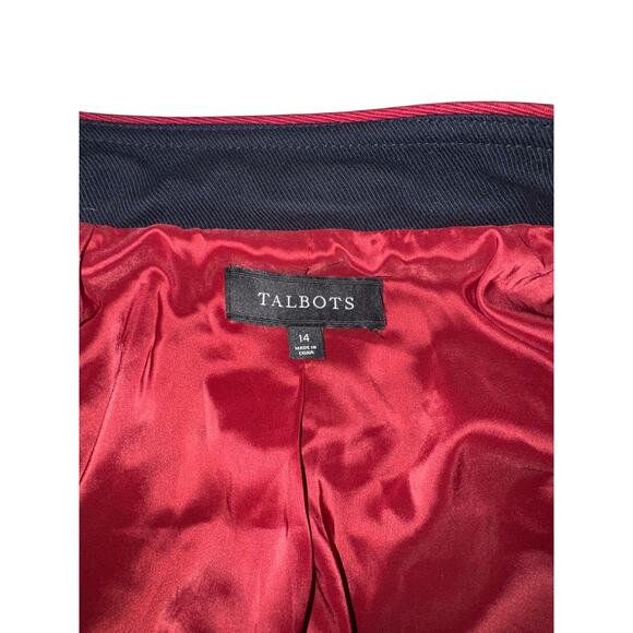Talbots Navy Military Jacket Gold Buttons Size 14 - Picture 13 of 14